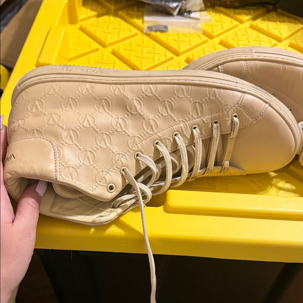 Valentino Beige Embossed Women's Sneakers